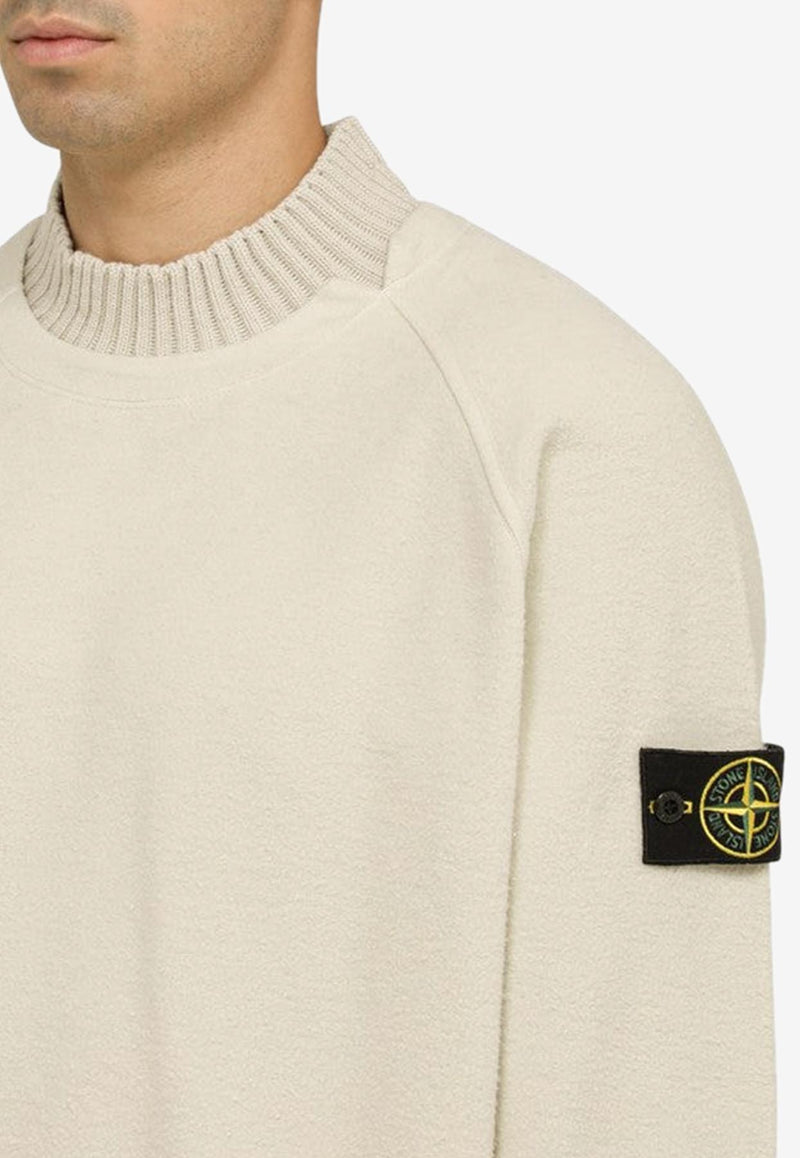 Stone Island Mock Neck Sweater With Logo Patch Beige 791560954/N_STONE-V0097