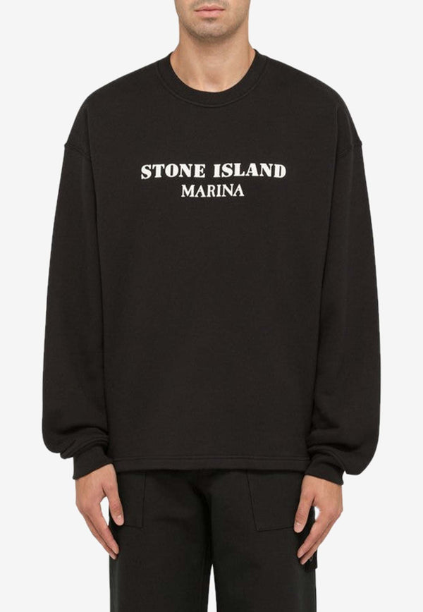 Stone Island Logo Crewneck Sweatshirt Blue 7915671X6/N_STONE-V0020
