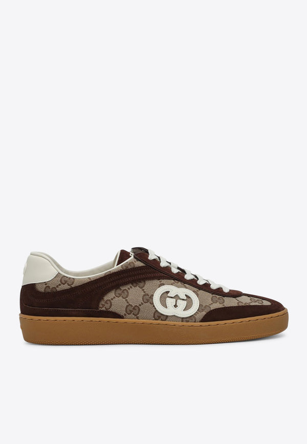 Gucci G75 Suede and Canvas Sneakers Brown 791742AAEGA/Q_GUC-2242