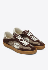 Gucci G75 Suede and Canvas Sneakers Brown 791742AAEGA/Q_GUC-2242