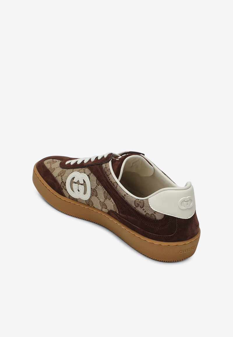 Gucci G75 Suede and Canvas Sneakers Brown 791742AAEGA/Q_GUC-2242