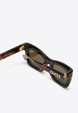 Gucci Acetate Rectangular Sunglasses Brown 791813J0740/O_GUC-2382