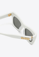 Gucci Rectangular Acetate Sunglasses Gray 791813J0740/O_GUC-9112