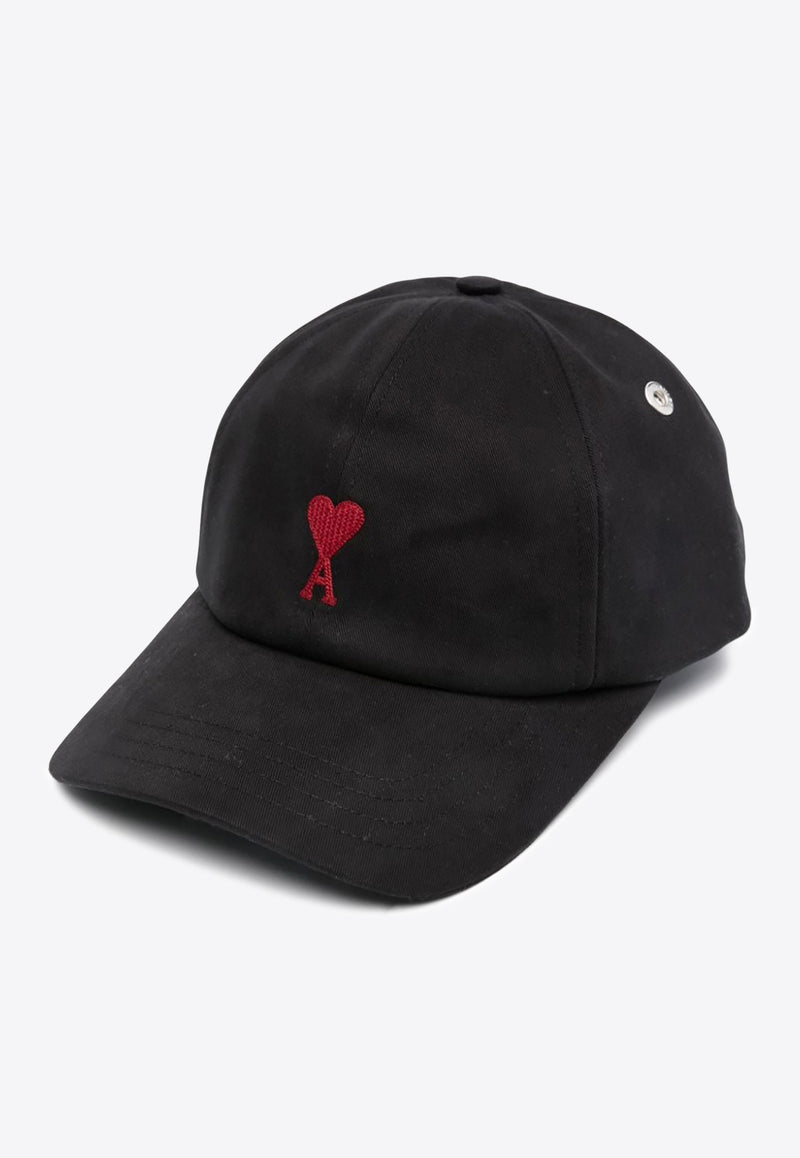 AMI PARIS Ami De Coeur Embroidered Cap Black BFUCP006CO0051_001