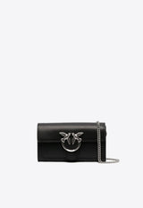 PINKO Love One Leather Chain Clutch Black 100062A0F1_Z99O