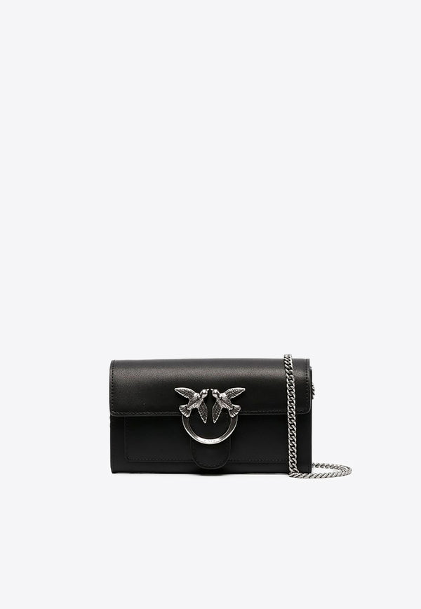 PINKO Love One Leather Chain Clutch Black 100062A0F1_Z99O