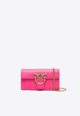 PINKO Love One Leather Chain Clutch Fuchsia 100062A0F1_N17Q