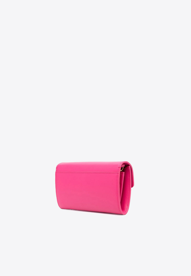 PINKO Love One Leather Chain Clutch Fuchsia 100062A0F1_N17Q