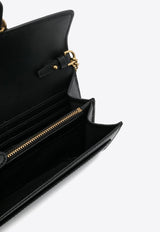 PINKO Love One Leather Chain Clutch Black 100062A0F1_Z99Q