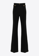 Elisabetta Franchi Logo Plaque Flared Pants Black PA02546E2_110