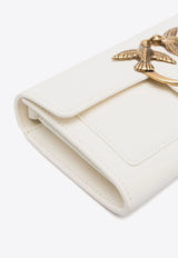 PINKO Classic Love One Leather Crossbody Bag White 100062A0F1_Z14Q