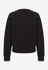 PINKO Burgos Wool Crewneck Sweater Black 100414Y7Z4_ZL6