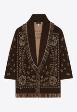 Alanui Bandana Fringed Cashmere Cardigan Brown LWHB064E24KNI002_6E61