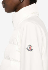 Moncler Logo Patch Padded Zip-Up Jacket White J20938G0000389ALE_034