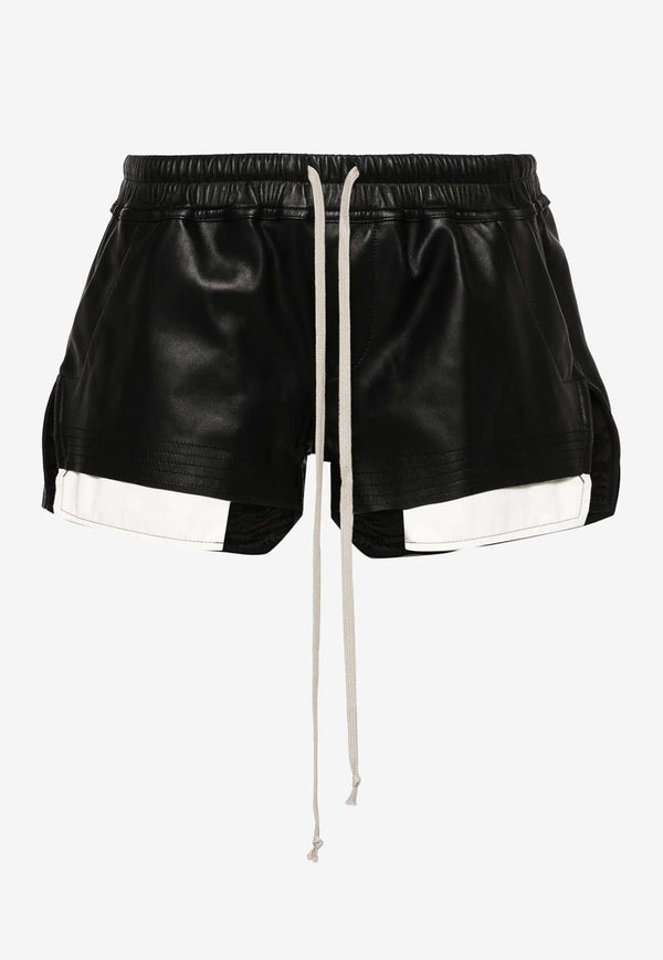 Rick Owens Fog Leather Mini Shorts Black RP02D3316LLP_09
