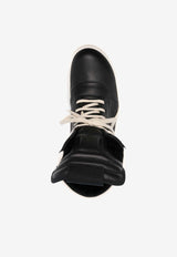 Rick Owens Geobasket High-Top Paneled Sneakers Black RU02D6894LCO_911