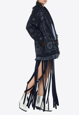 Alanui Bandana Fringed Cashmere Cardigan Midnight Blue LWHB064E24KNI002_4634