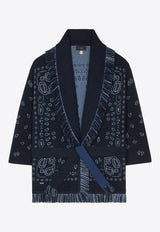 Alanui Bandana Fringed Cashmere Cardigan Midnight Blue LWHB064E24KNI002_4634