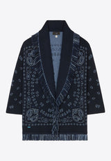 Alanui Bandana Fringed Cashmere Cardigan Midnight Blue LWHB064E24KNI002_4634