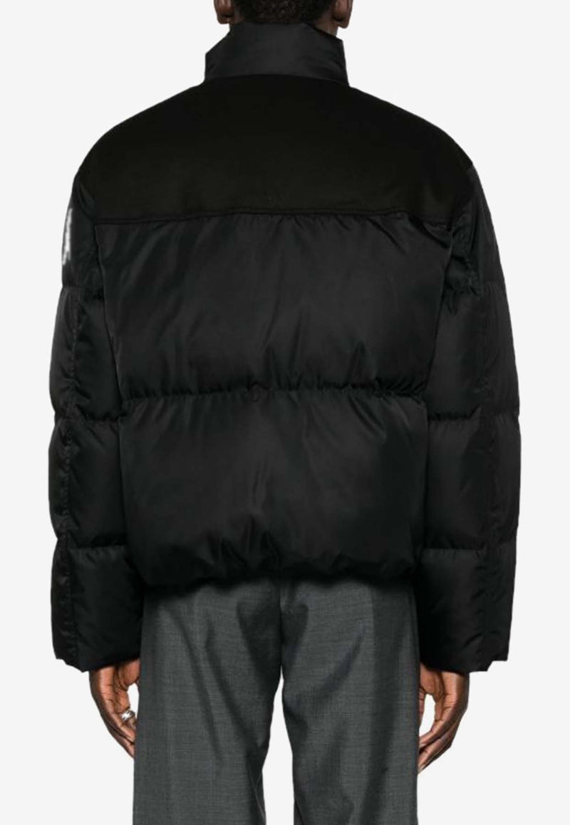 Prada Logo Plaque Zip-Up Padded Jacket Black SGC584SOOO1WQ8_F0002