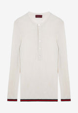 Gucci Signature Web-Trimmed Sweater White 792759XKEAH/P_GUC-9060