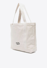 Maison Kitsuné Fox Logo Print Canvas Tote Bag Ecru LW05101WW0050_P700