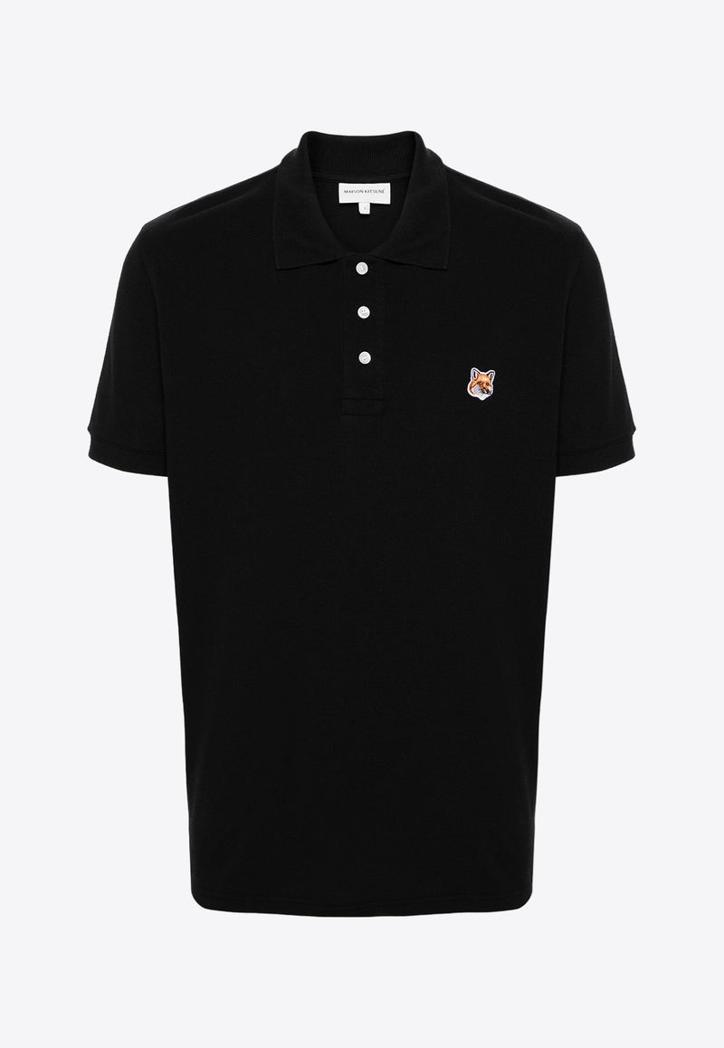 Maison Kitsuné Fox Logo Patch Polo T-shirt Black LM00208KJ7002_P199