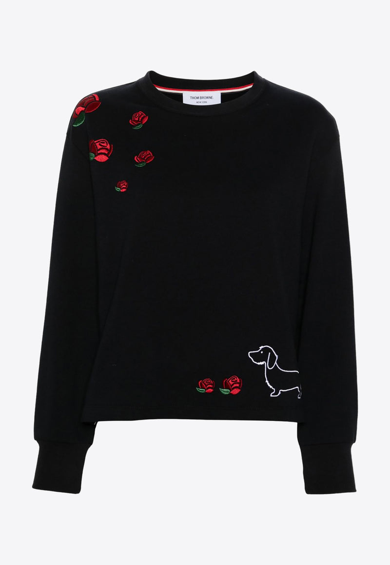 Thom Browne Hector Embroidered Sweatshirt Navy FJT365E06931_415