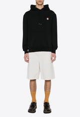 Maison Kitsuné Fox Logo Patch Drawstring Hoodie Black LM00702KM0001_P199