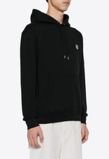 Maison Kitsuné Fox Logo Patch Drawstring Hoodie Black LM00702KM0001_P199