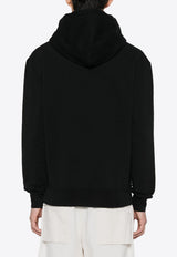 Maison Kitsuné Fox Logo Patch Drawstring Hoodie Black LM00702KM0001_P199