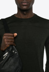 Rick Owens Biker Level Wool Sweater Green RU02D6622ML_75