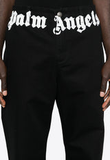 Palm Angels Logo Print Chino Pants Black PMCG005F24FAB001_1003