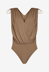 Wolford Crepe V-neck Bodysuit Beige 79294_000_4853