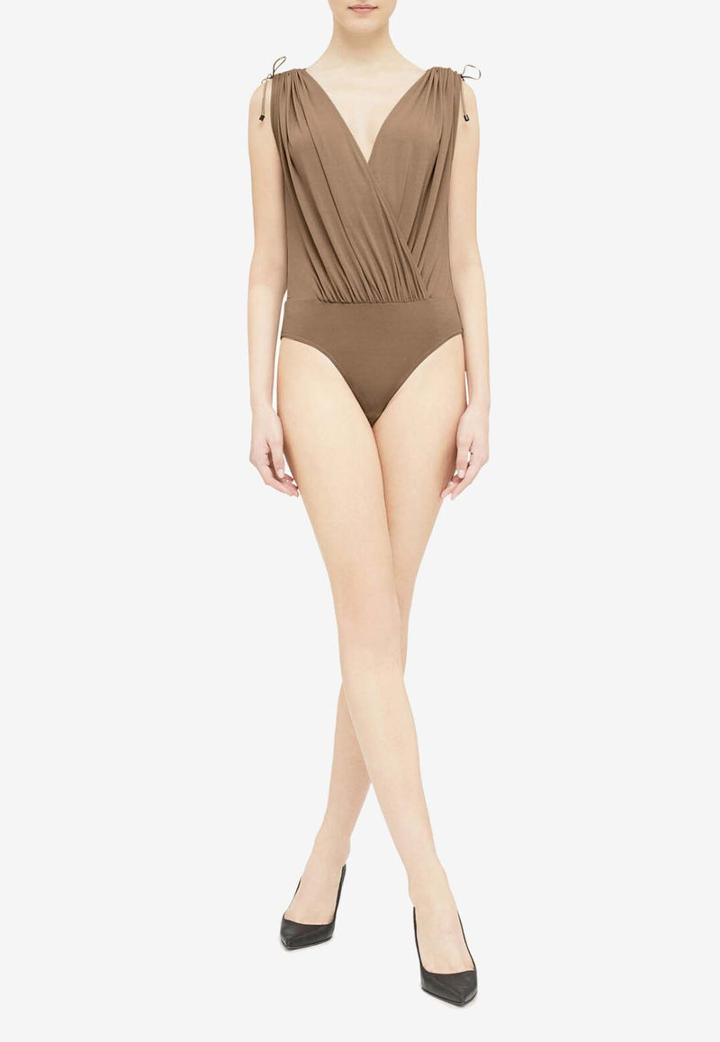 Wolford Crepe V-neck Bodysuit Beige 79294_000_4853