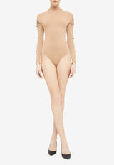 Wolford Crepe Long-Sleeved Bodysuit Almond 79295_000_4853