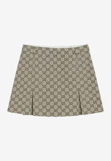Gucci Kids Girls GG Supreme Mini Skirt Beige 793077XWA2M/R_GUC-2580