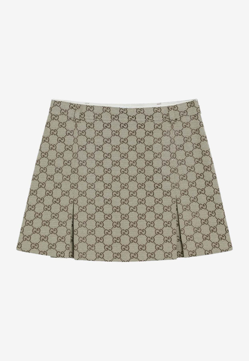 Gucci Kids Girls GG Supreme Mini Skirt Beige 793077XWA2M/R_GUC-2580