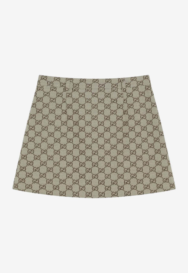 Gucci Kids Girls GG Supreme Mini Skirt Beige 793077XWA2M/R_GUC-2580