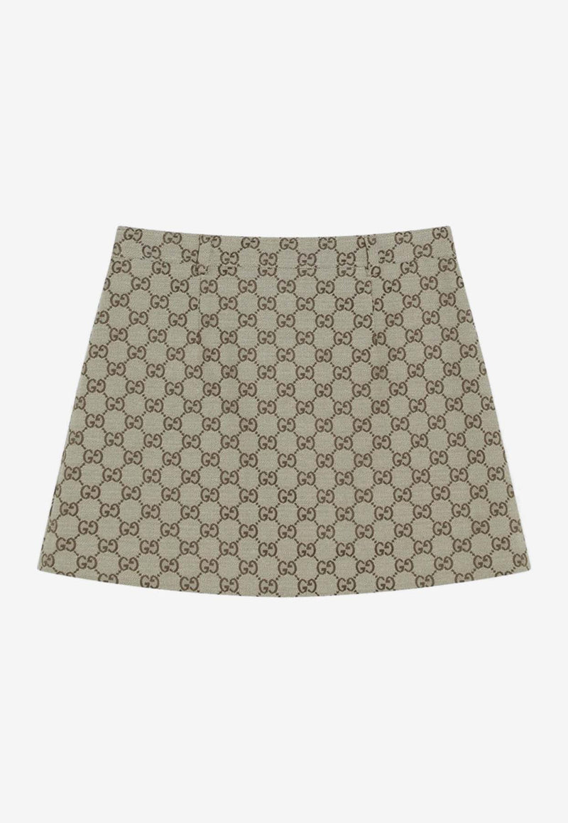 Gucci Kids Girls GG Supreme Mini Skirt Beige 793077XWA2M/R_GUC-2580