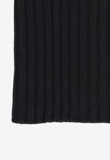 Rick Owens Ribbed-Knit Tube Scarf Black RU02D6484WSBR_09