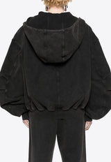 The Attico Wide-Sleeved Hooded Sweatshirt Black 247WCF15JF05_615