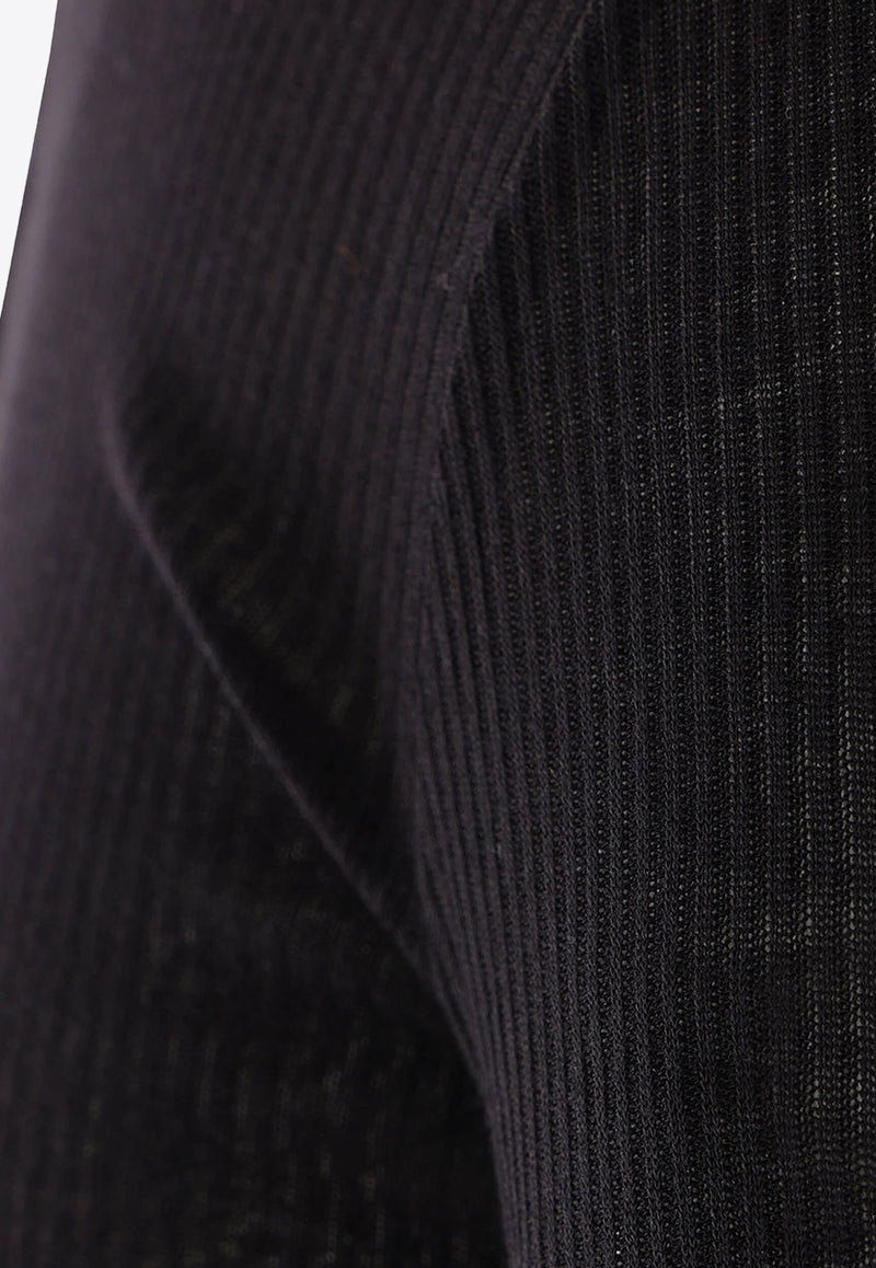 Rick Owens Ribbed Long-Sleeved Top Black RP02D3202RC_09