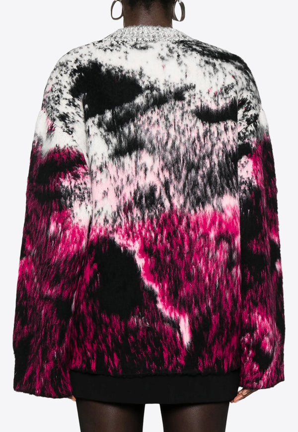 The Attico Animalier Jacquard Wool Sweater Multicolor 247WCK110KW046_782