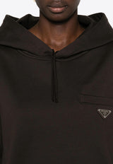 Prada Triangle Logo Hooded Sweatshirt Brown 134702SOOO1V26_F0192