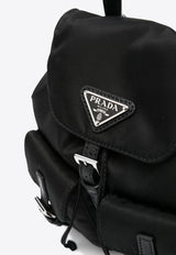 Prada Mini Triangle Logo Chain Shoulder Bag Black 1BH029VDOMRV44_F0002