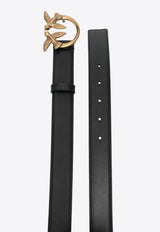 PINKO Love Berry Calf Leather Belt Black 100125A0F1_Z99Q