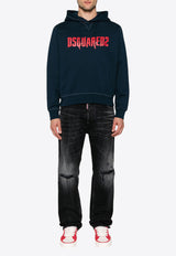 Dsquared2 Horror Logo Hooded Sweatshirt Navy S74GU0815S25516_478