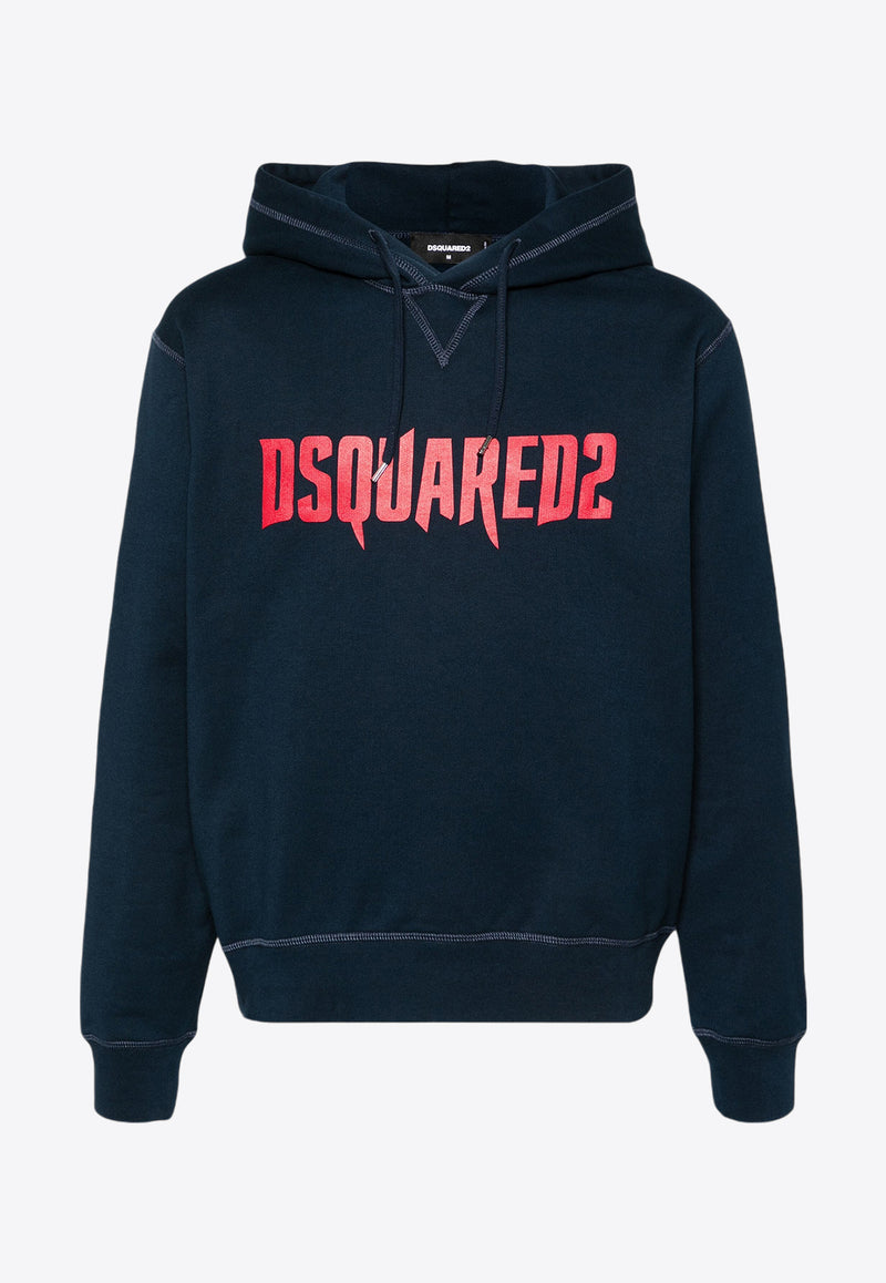 Dsquared2 Horror Logo Hooded Sweatshirt Navy S74GU0815S25516_478