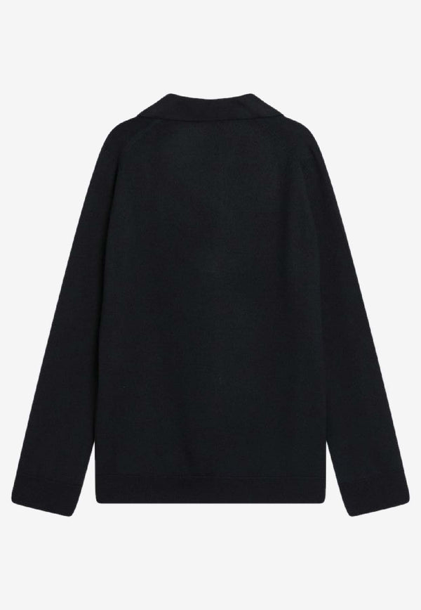 Gucci Logo-Embroidered V-neck Sweater 793883XKFA8/R_GUC-4215